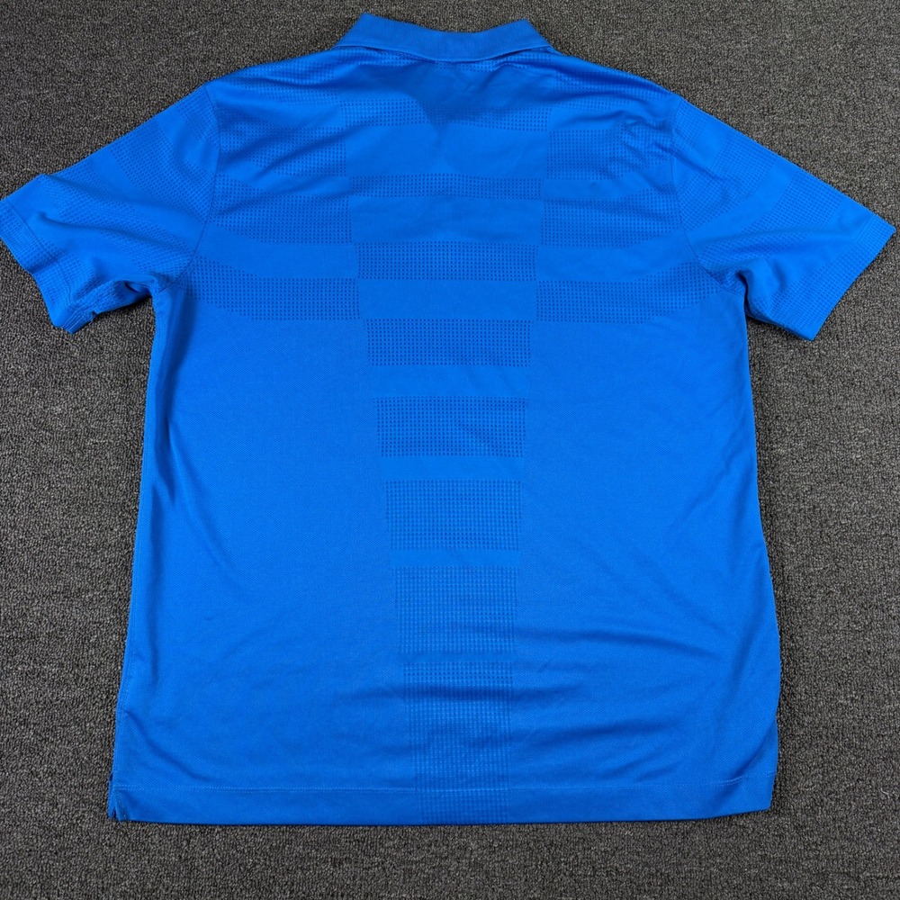 Nike Polo Shirt Mens Large Tour Performance Dri-FIT Blue Short Sleeve EUC - Picture 8 of 9